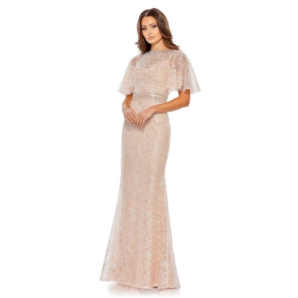 Mac Duggal Dresses & Skirts - NWT Mac Duggal Embellished Neck Butterfly Sleeve Trumpet Gown Blush 10 #8458